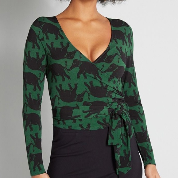 Modcloth Tops - Modcloth Elephant Surplice Top V-Neck